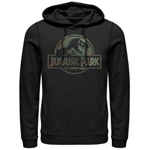 Men's Jurassic Park Dark Camo Logo Pull Over Hoodie - 1 of 3