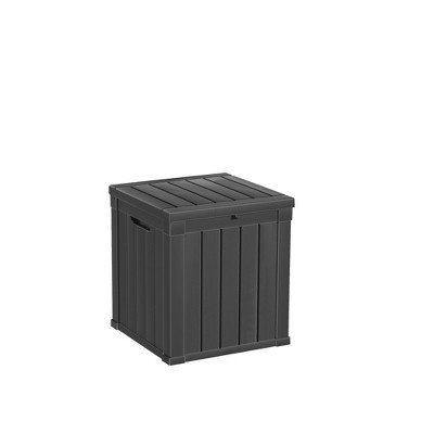 Lirago 31.2 Gal 118L Outdoor Storage Box with Lid Weatherproof Polypropylene Resin UV Protected KD Design Black