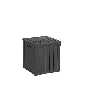 Lirago 31.2 Gal 118L Outdoor Storage Box with Lid Weatherproof Polypropylene Resin UV Protected KD Design Black - 1 of 4