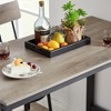 5 Piece Dining Table Set, Bar Table Set With 4 Upholstered Stools, Wooden Backrest, Ring-shaped Footrest - 3 of 4
