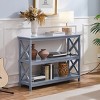Yaheetech 3-Tier Wooden Console Table with Power Outlet Entryway Table - 2 of 4