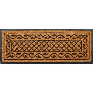 HomeRoots 18" X 47" Beige and Black Rubber and Coir Outdoor Door Mat - 1 of 4