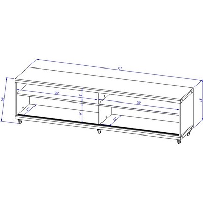 Streamlined White Matte Utopia 70'' TV Stand with Open Shelves