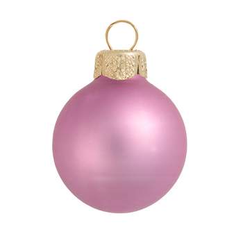 Northlight Matte Finish Glass Christmas Ball Ornaments - 2.75" (70mm) - Pink - 12ct