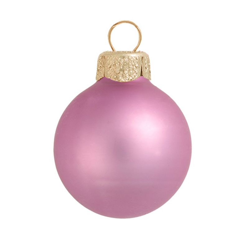 Northlight Matte Finish Glass Christmas Ball Ornaments - 2.75" (70mm) - Pink - 12ct, 1 of 4