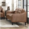 NicBex Modern Faux Leather Button Tufted Loveseat Sofa with Contoured Arms,Casual Couch Sofa for Living Room,Bedroom - 2 of 4