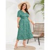 Coolmee Womens Summer Plus Size Maxi Dress Front Twist Short Sleeve Casual V Neck A Line Flowy Loose Long Dress - 2 of 4