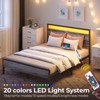 Greenstell Bed Frame with Headboard & Footboard, Metal Platform Bed Frame with LED Lights & Charging Station, Under Bed Storage, Solid and Stable - 2 of 4