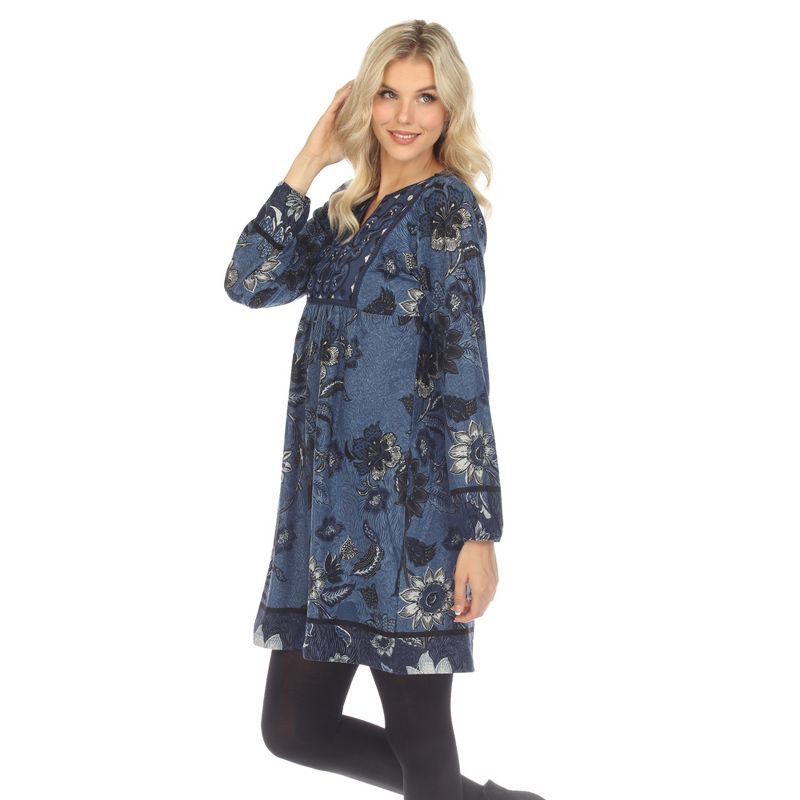 Women's Paisley Floral Embroidered Sweater Dress, 2 of 6