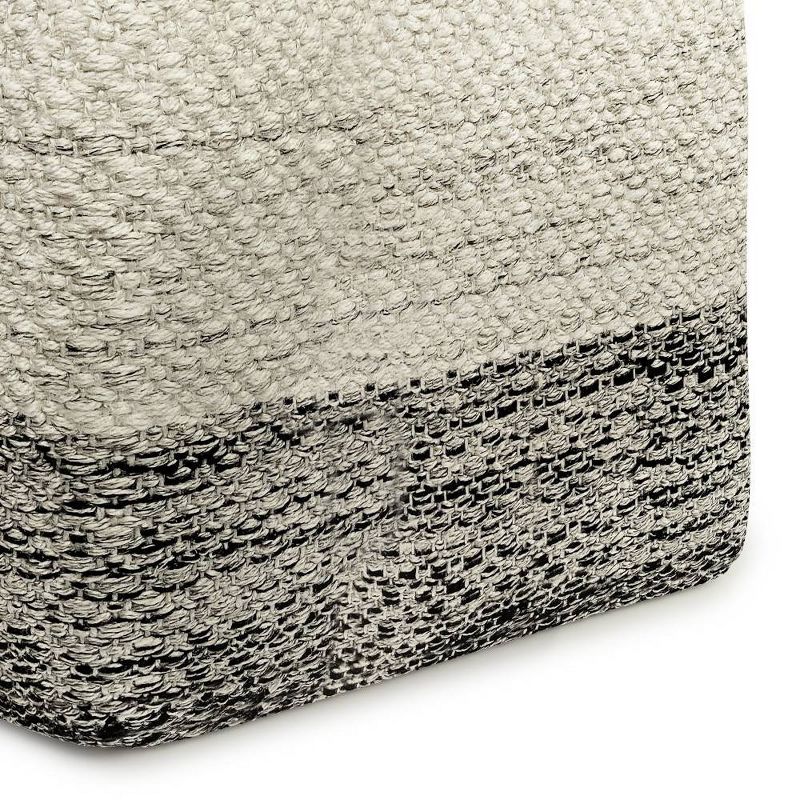 Saul Square Woven PET Polyester Pouf Gray/White - WyndenHall, 5 of 8