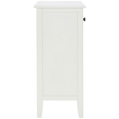 Everly Rectangular White Wood and Metal Side Table with 3 Drawers