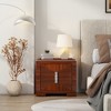 Christopher Knight Home Baldros Mid-Century Modern Wooden Nightstand with 2 Drawers - 2 of 4