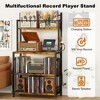 HDZNVF Record Player Stand With Charging Station, Turntable Stand Holds Up To 300 Albums Rustic Brown - 4 of 4