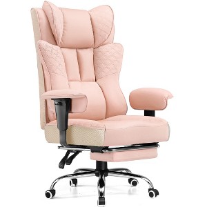 COMHOMA Desk Office Chair 400LBS, Big and Tall Computer Chair, Wide Ergonomic Chair with Footrest - 1 of 4