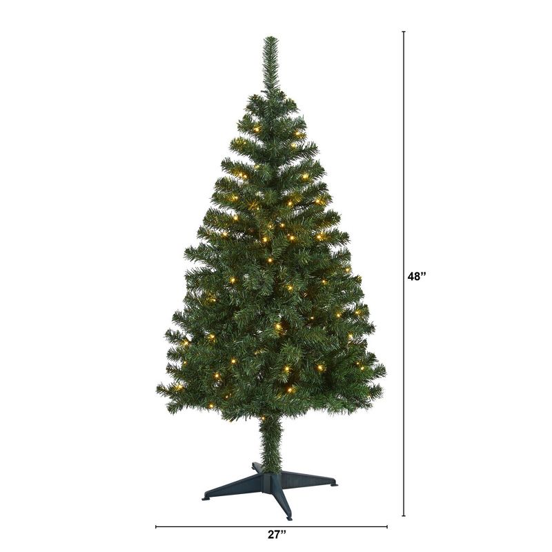 4ft Nearly Natural Pre-Lit LED Northern Tip Pine Artificial Christmas Tree Clear Lights, 3 of 8