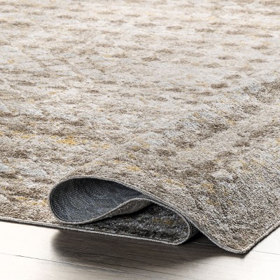 Eco-Friendly Beige Bohemian 8' x 10' Machine Washable Area Rug