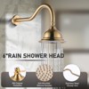 WOWOW Single Handle 1-Spray Tub and Shower Faucet 1.8 GPM with Brass Rough-in. Valve Included in Brushed Gold - 4 of 4