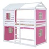 NicBex Twin Size/Full Size Bunk Bed with Built-in Ladder,House-Shaped Loft Bed with Fence for Bedroom,Pink/Blue - 4 of 4