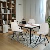 FurnitureR Swivel Dining Chairs Set of 4, Liner Upholstery Fabric Chair Armelss Mid Back with Metal Legs for Dining Room, Kitchen, Restaurant, Beige - 3 of 4