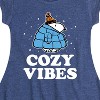 Girls' - Peanuts - Snoopy Puffer Cozy Vibes Fit & Flair Cap Sleeve Dress - 2 of 4
