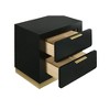 PAGED Nightstand Modern Side Table with 2 Storage Drawers and Gold Handles, Bedside Cabinet for Bedroom, Living Room - 3 of 4