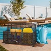 Outsunny Wheeled Patio Wicker Pool Float Storage, Pool Caddy w/ Compartment & Basket - 3 of 4