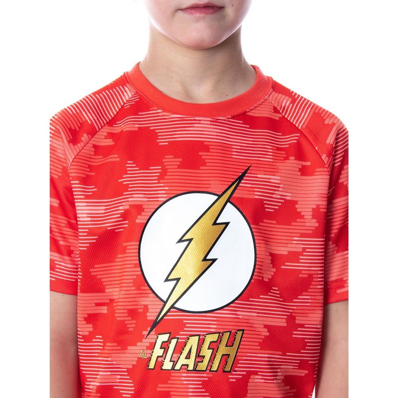 DC Comics Boys' Justice League Digital Camo The Flash 2 PC Pajama Set Red, 4 of 6