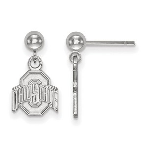 Black Bow Jewelry 14k White Gold Ohio State Buckeyes NCAA Dangle Earrings - 1 of 3