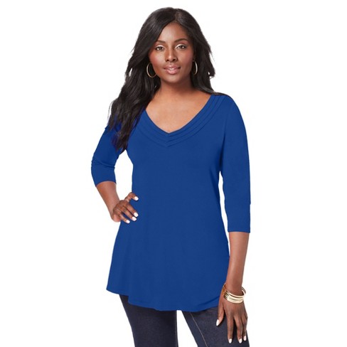 Jessica London Women’s Plus Size A-line Pleated Tunic : Target
