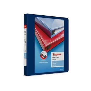 Staples Heavy Duty 1" 3-Ring View Binder Blue (24665) 82700