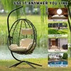 Patio Wicker Hanging Egg Chair Hanging Basket Chair - 4 of 4
