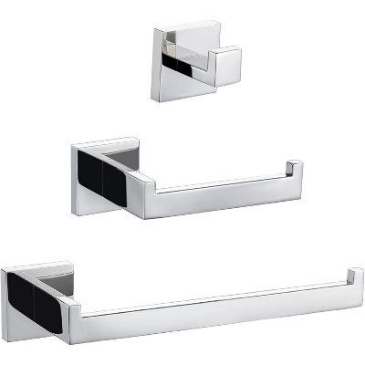 Mixxidea Square Single Towel Hook Bundle with Toilet Paper Holder, Towel Holder