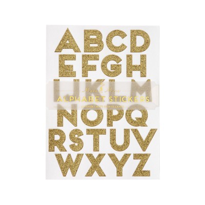 Meri Meri Gold Glitter Alphabet Sticker Sheets