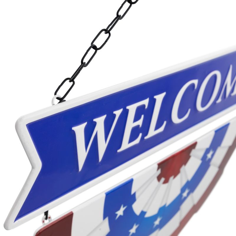 Northlight Americana "Welcome" Metal Wall Sign with Bunting - 19.5", 5 of 7