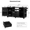 Rolling Kitchen Cart With Big Green Egg Grills And Drawer,Solid Wood Kitchen Island Cart With Grill With Stainless Steel Top -Maison Boucle - 4 of 4