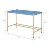 Metal & Synthetic Wood Modern Rectangular Writing Desk with USB Port - 2 of 4