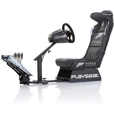 Black Leather Look Vinyl Foldable Racing Simulator Cockpit