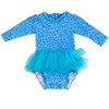 RuffleButts Baby/Toddler Girls UPF50+ Tulle Skirted One Piece Rash Guard - 3 of 4