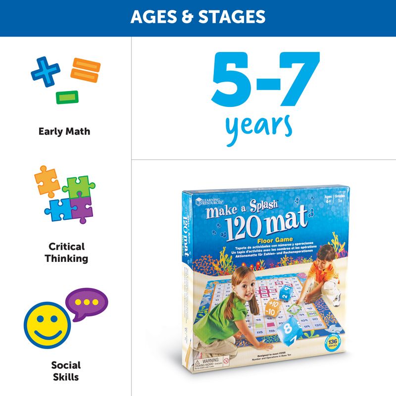 Learning Resources Make A Splash 120 Mat Floor Game, Ages 6+, 4 of 6