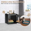 LunaLulinlk black 20-inch pet house with hidden litter box fence and medium-density fiberboard side table - 3 of 4