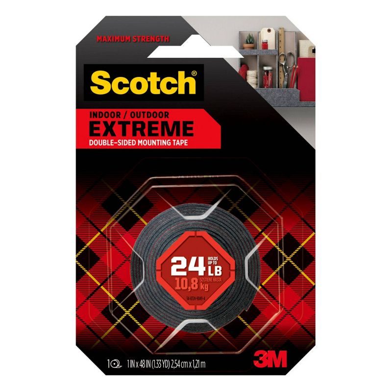 Scotch 1&#34;x48&#39;&#39; Indoor/Outdoor Extreme Double-Sided Mounting Tape, 1 of 17