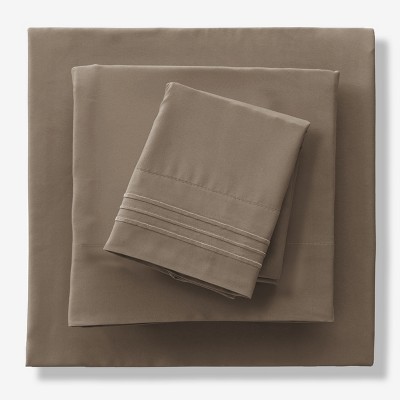 Solid 4 Piece Sheet Set Easy Care Ultra Soft Brushed Microfiber Bedding Deep Pocket Bed Sheets with Pillowcases  - Lux Decor Collection