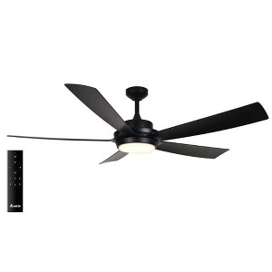 Delta Breez Pleasanton 60" Ceiling Fan with LED, Remote, Indoor/Outdoor, Ideal for Large Room, Bedroom, Living Room, Modern Farmhouse Decor, Black - 1 of 4