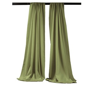 Slickblue Pack of 2 Polyester Backdrop Drapes – 96"H x 58"W, Rod Pocket, Semi Sheer, Serged Edges, 41 Colors Options - 1 of 3