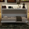 Twin XL Murphy Bed with Desk USB Ports and LED Lighting for Guest Rooms or Small Spaces-3irtyhousy - 2 of 4