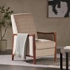 Pushback Recliner With Birch Wood Frame And Exquisite Channel Stitching,Mid Century Chair,Accent Chair Living Room -Maison Boucle - 3 of 4