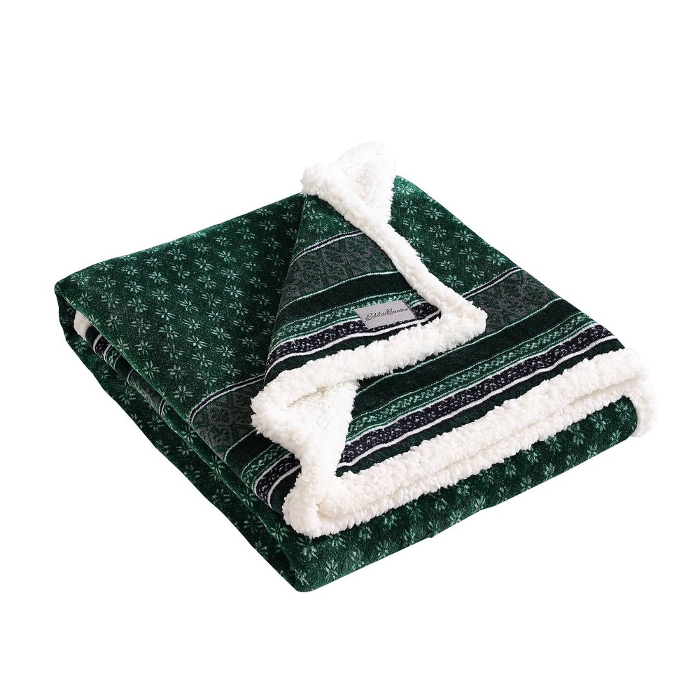 Photos - Duvet Eddie Bauer 50"x60" Fair Isle Reversible Throw Blanket Green  