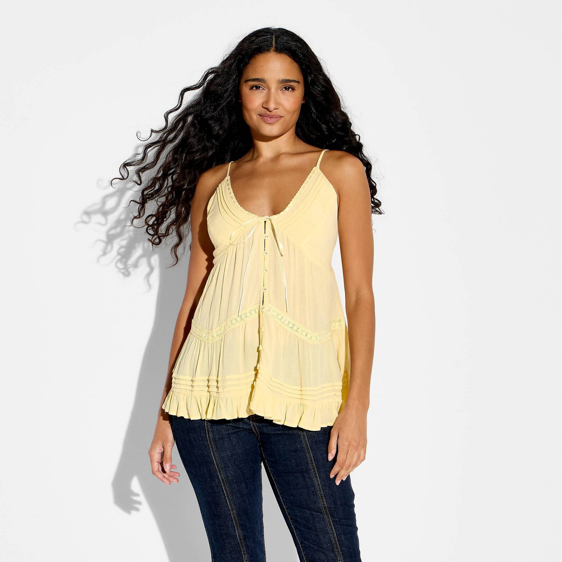 Women's Flyaway Babydoll Tank Top - Wild Fable™