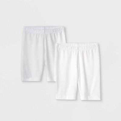 kids white bike shorts