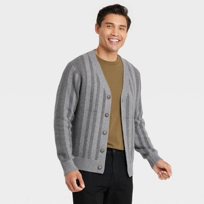 Dark grey hot sale cardigan mens